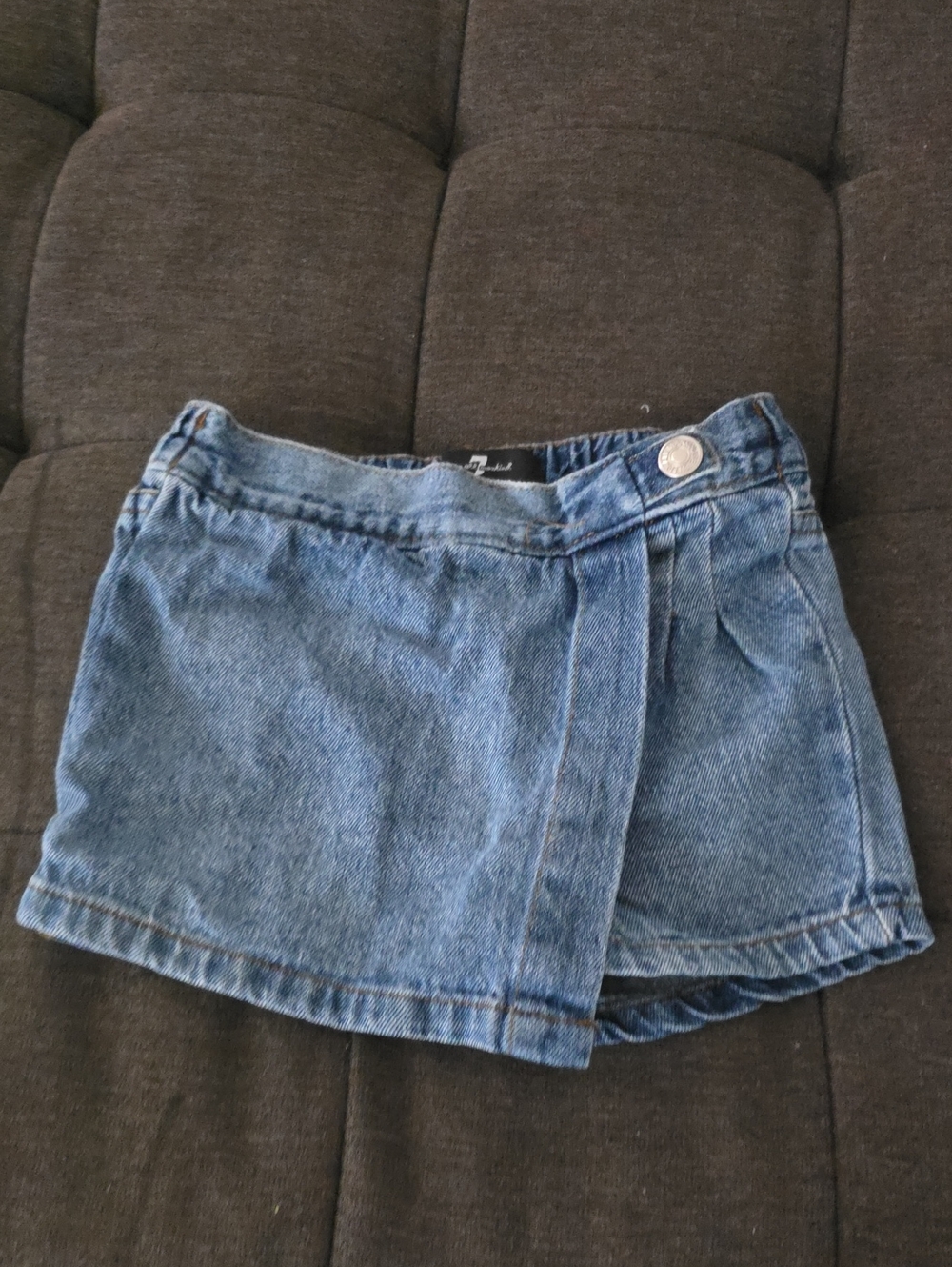 7 For All Mankind Blue Denim Skort